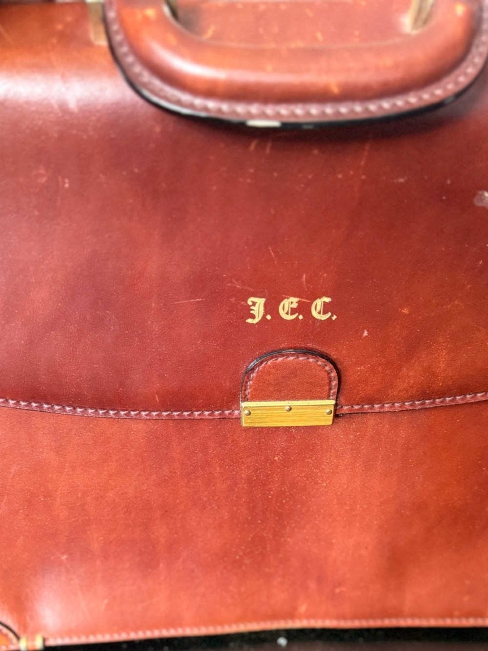 Saks Fifth Avenue leather briefcase 
W 14 inches
Depth 11 inches